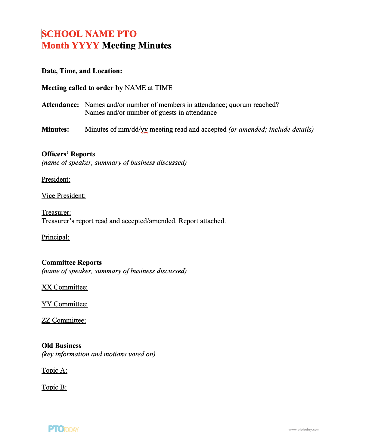 Meeting Minutes Template