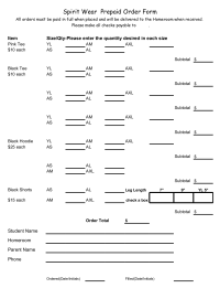 Prepaid order form