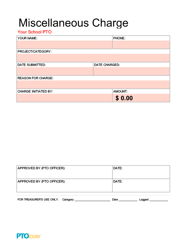 Miscellaneous Charge Form (Excel)