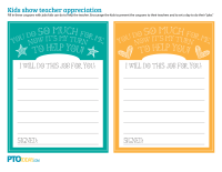 Teacher Appreciation Job Coupons for Kids