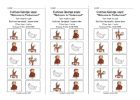 Curious George - 3up - raffle ticket style