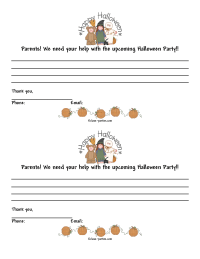 Halloween Class Party Parent Letter 2