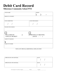 Debit Card Record