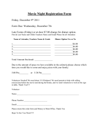 Movie Night Registration Form 