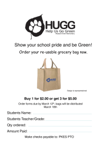 Reusable Grocery Bag Order Form Flyer