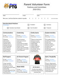 Parent Volunteer Form