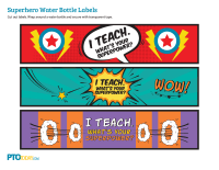 Superhero Teacher Appreciation Water Bottle Labels