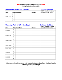 Book Fair - Master Sign Up Forms