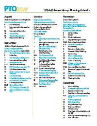 PTO Today: 2024-25 Parent Group Planning Calendar