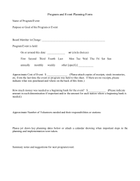 Program and Event Plan & Eval Form