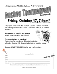 Euchre Night Flyer, Middle School