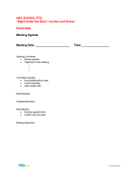 PTO Today: Committee Meeting Agenda Sample