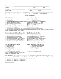 Detailed PTO Volunteer Form