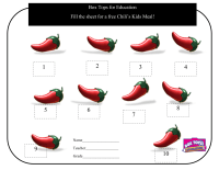 Chili's Box Tops collection sheet