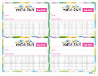 Color Run Lap Cards