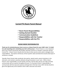 Room Parent Manual or Handbook