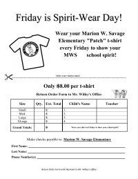 SpiritWear Day/Order Form