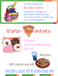 BOX TOPS CONTEST - PIZZA