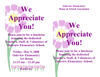 Teacher Appreciation Luncheon Invite