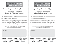 Labels for Education Backpack Stuffer