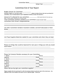 Committee End of Year report