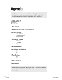 PTO Today: Meeting Agenda Sample