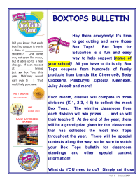 Box Tops Newsletter