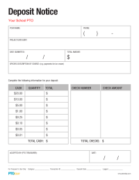 PTO Today: Deposit Notice Form