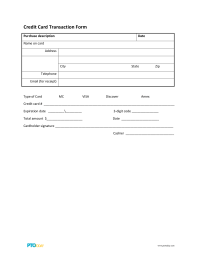 Sample Credit Card Transaction Form