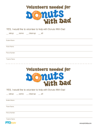 Doughnuts With Dad Volunteer Form