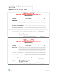 PTO Today: Auction Reservation Cards