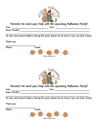 Halloween Class Party Parent Letter