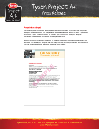 Tyson Project A+ Sample Press Release