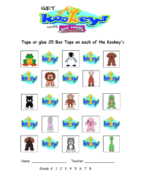 Kookey's Collection Sheet - 25 count