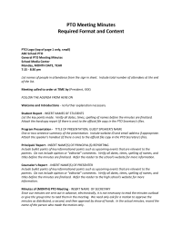 Format & Content Guidelines for Our PTO Minutes