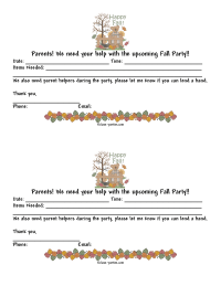 Fall Party Parent Letter