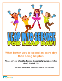 Leap Day Community Service Flyer