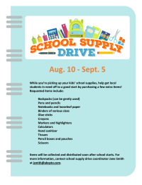 School Supply Drive flyer