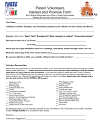 Three for Me Parent Volunteer Form