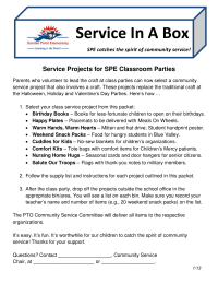 Classroom Community Service Project Ideas