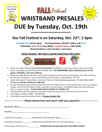 Fall Festival Presale flyer